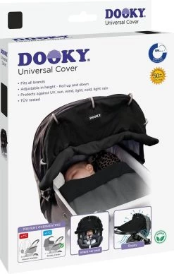 Dooky Universal Cover Zonnescherm Kinderwagen - Uni Zwart -Kinderwagens Winkel 764x1200 3