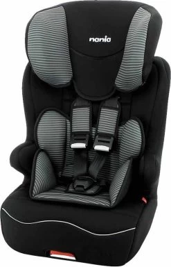 Nania - Racer ISOFIX - Meegroei Autostoel Groep 1 2 3 - Van 9 Tot 36 Kg - Donkergrijs