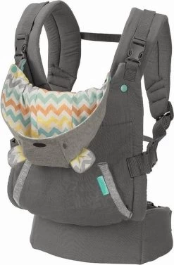 Merkloos Ergonomische Baby Draagzak Verwijderbare Hoodie / Capuchon - Voor Buik / Rug Drager - Babydrager Grijs