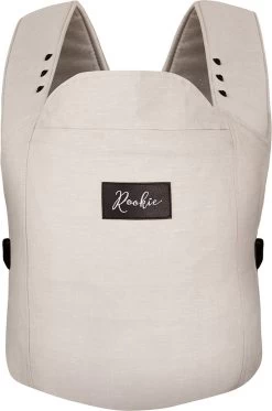 ROOKIE Baby Premium Draagzak- Design Buikdrager - Comfortabel En Ergonomisch - Pasgeboren Babydrager - Peuterdrager - Biologisch Katoen - Super Zacht - Unisex: Voor Mama En Papa (Beige)