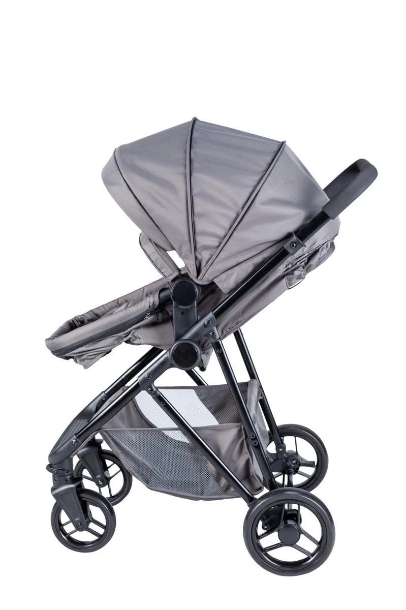 Bebies First Combi 3 In 1 Kinderwagen Optima- Grijs - Inc. Reiswieg, Zitting & Autostoel 4 Bebies First Combi 3 In 1 Kinderwagen Optima- Grijs - Inc. Reiswieg, Zitting & Autostoel - Afbeelding 4