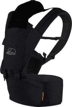 Deryan Pack Luxe Ergonomische Draagzak - Babydrager + Opbergvakjes - Zwart -Kinderwagens Winkel 805x1200 12