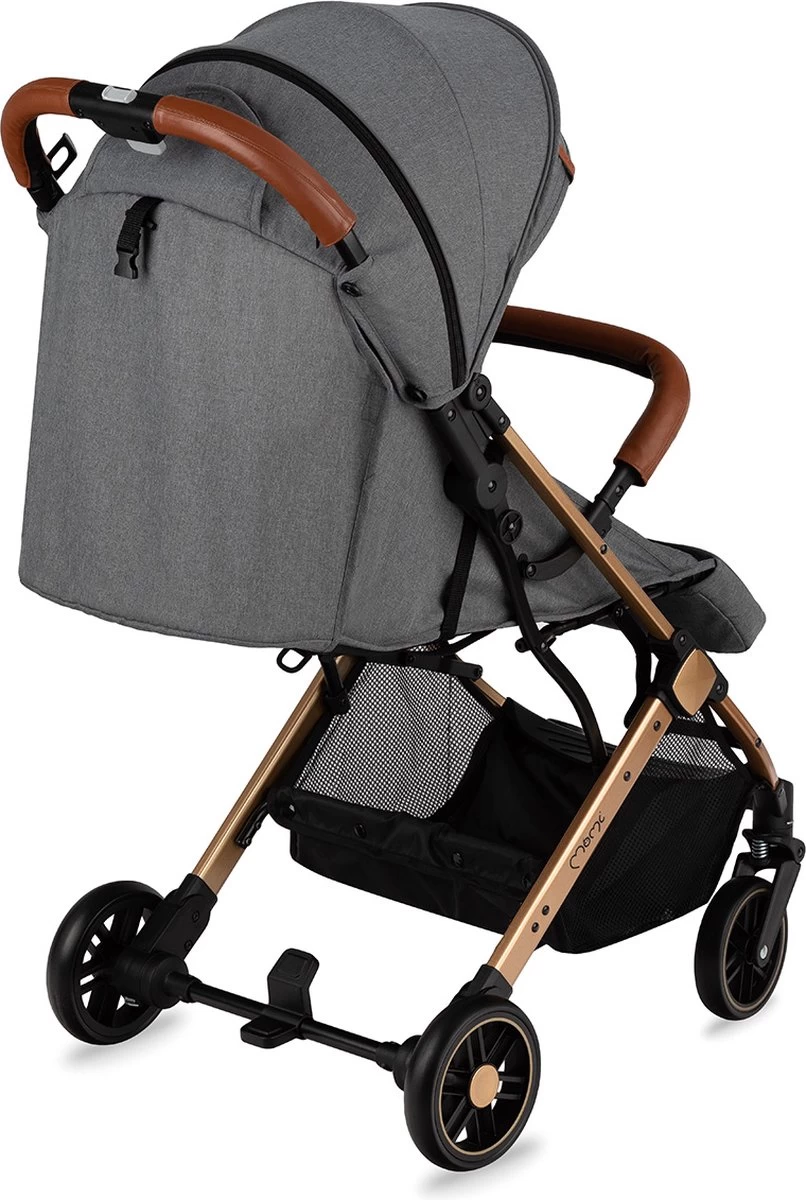 MoMi Wandelwagen - Compacte Lichtgewicht Buggy - Estelle - Gray-Gold (geschikt Van 6mnd - 15kg) 4 MoMi Wandelwagen - Compacte Lichtgewicht Buggy - Estelle - Gray-Gold (geschikt Van 6mnd - 15kg) - Afbeelding 4