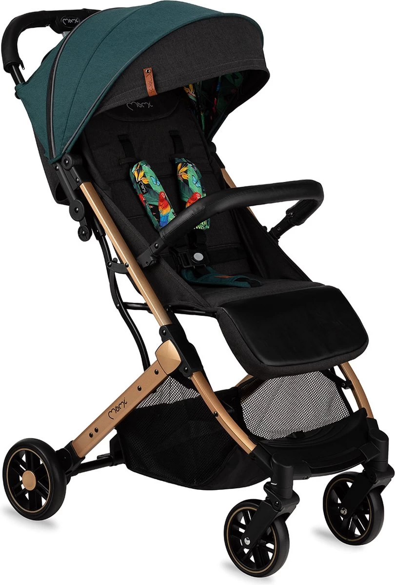 MoMi Wandelwagen - Compacte Lichtgewicht Buggy - Estelle - Green-Gold (geschikt Van 6mnd - 15kg) 3 MoMi Wandelwagen - Compacte Lichtgewicht Buggy - Estelle - Green-Gold (geschikt Van 6mnd - 15kg) - Afbeelding 3