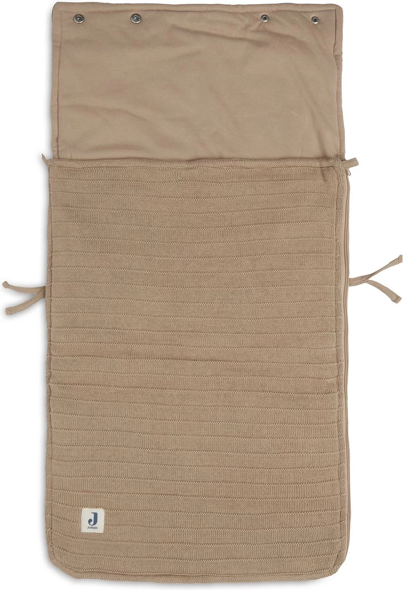 Jollein Voetenzak Pure Knit - Biscuit 2 Jollein Voetenzak Pure Knit - Biscuit - Afbeelding 2