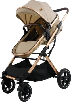 Ding Juna Kinderwagen 3 In 1 - Beige/Rose - Combi Kinderwagen Incl. Autostoel -Kinderwagens Winkel 837x1200 15