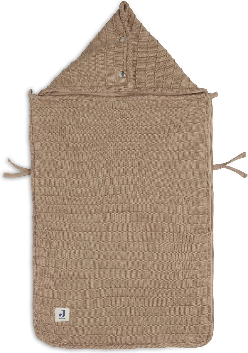 Jollein Voetenzak Pure Knit - Biscuit 6 Jollein Voetenzak Pure Knit - Biscuit - Afbeelding 6