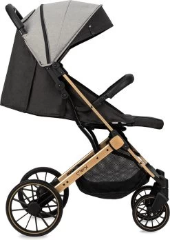 MoMi Wandelwagen - Compacte Lichtgewicht Buggy - Estelle Dakar Met XXL Wielen & Zonnekap - Leopard - Grijs-Goud (geschikt Van 6mnd - 22kg) -Kinderwagens Winkel 851x1200
