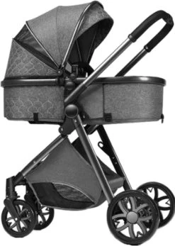 Merkloos Kinderwagen 3-in-1 – Luxe Kinderwagen - Buggy – Wandelwagen - Multifunctioneel – Opklapbaar – Incl Autostoel – Donkergrijs -Kinderwagens Winkel 853x1200 9