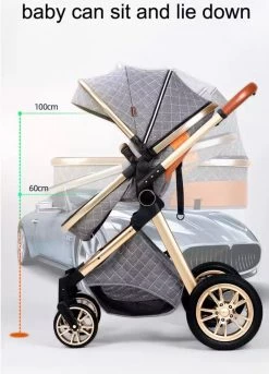 Merkloos Luxe Multi-functionele 3 In 1 Kinderwagen - Kwalitatieve Buggy - Opklapbare Wandelwagen - Khaki -Kinderwagens Winkel 863x1200 9