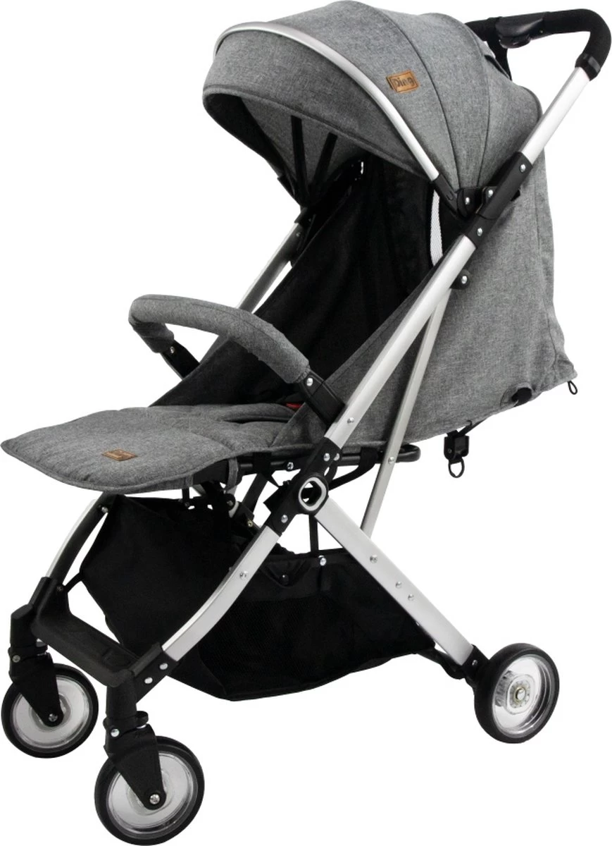Ding Vivo Wandelwagen - Grijs/Zilver - Inklapbare Buggy - Inclusief Boodschappenmandje En Zonnekap 9 Ding Vivo Wandelwagen - Grijs/Zilver - Inklapbare Buggy - Inclusief Boodschappenmandje En Zonnekap - Afbeelding 9