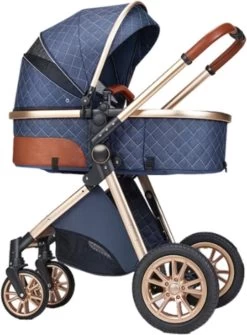 Merkloos Kinderwagen 3-in-1 – Luxe Kinderwagen - Buggy – Wandelwagen - Multifunctioneel – Opklapbaar – Incl Autostoel – Blauw -Kinderwagens Winkel 885x1200 10