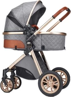 Merkloos Kinderwagen 3-in-1 – Luxe Kinderwagen - Buggy – Wandelwagen - Multifunctioneel – Opklapbaar – Incl Autostoel – Grijs -Kinderwagens Winkel 887x1200 5