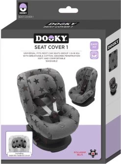 Dooky Seat Cover Groep 1 Autostoel Hoes Grey Star -Kinderwagens Winkel 890x1200 3