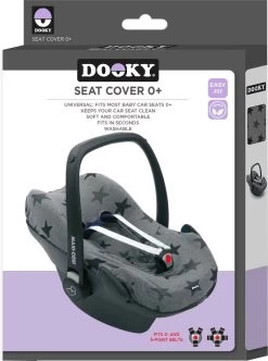 Dooky Seat Cover 0+ Autostoel Hoes - Grey Star -Kinderwagens Winkel 893x1200 2