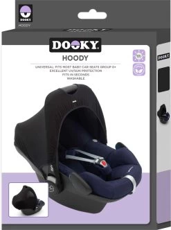 Dooky Hoody Autostoel Zonnekap - UV Werend - Black -Kinderwagens Winkel 893x1200 4
