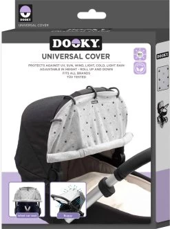 Dooky Universal Cover Zonnescherm Kinderwagen - Light Grey Crowns -Kinderwagens Winkel 893x1200 9