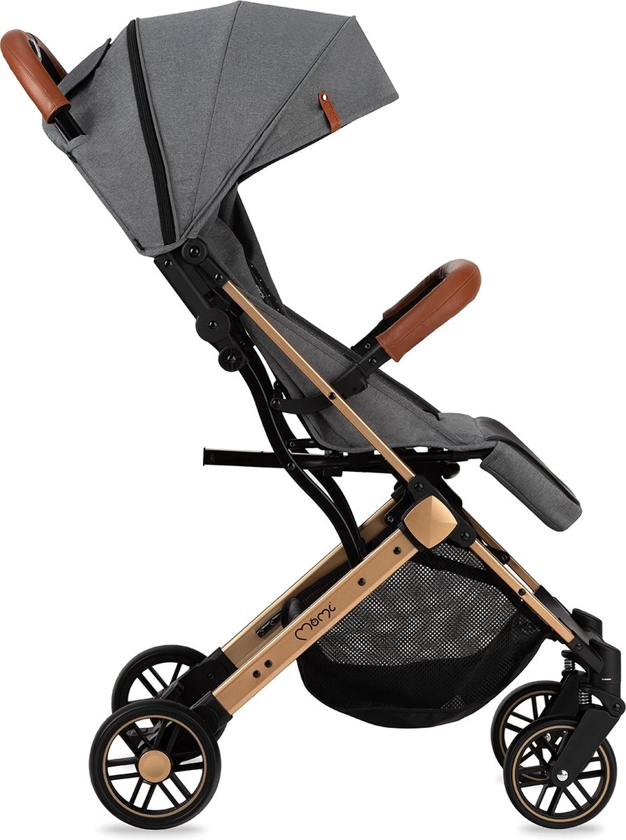MoMi Wandelwagen - Compacte Lichtgewicht Buggy - Estelle - Gray-Gold (geschikt Van 6mnd - 15kg) 2 MoMi Wandelwagen - Compacte Lichtgewicht Buggy - Estelle - Gray-Gold (geschikt Van 6mnd - 15kg) - Afbeelding 2