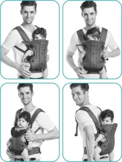 Fillikid Baby Draagzak 4 In 1 Ergonomisch - Buikdrager - Rugdrager - Multifunctioneel - Grijs -Kinderwagens Winkel 907x1200 8