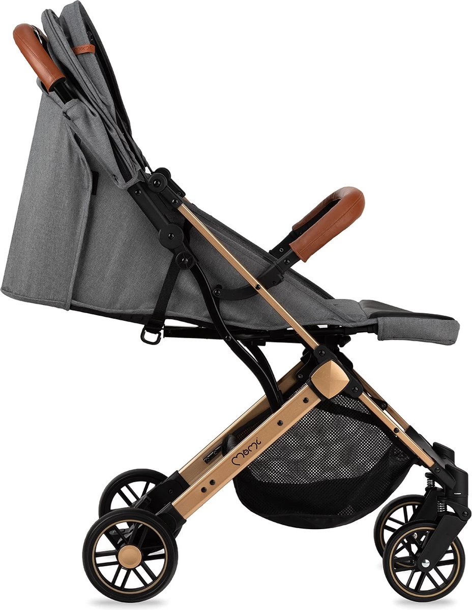 MoMi Wandelwagen - Compacte Lichtgewicht Buggy - Estelle - Gray-Gold (geschikt Van 6mnd - 15kg) 3 MoMi Wandelwagen - Compacte Lichtgewicht Buggy - Estelle - Gray-Gold (geschikt Van 6mnd - 15kg) - Afbeelding 3
