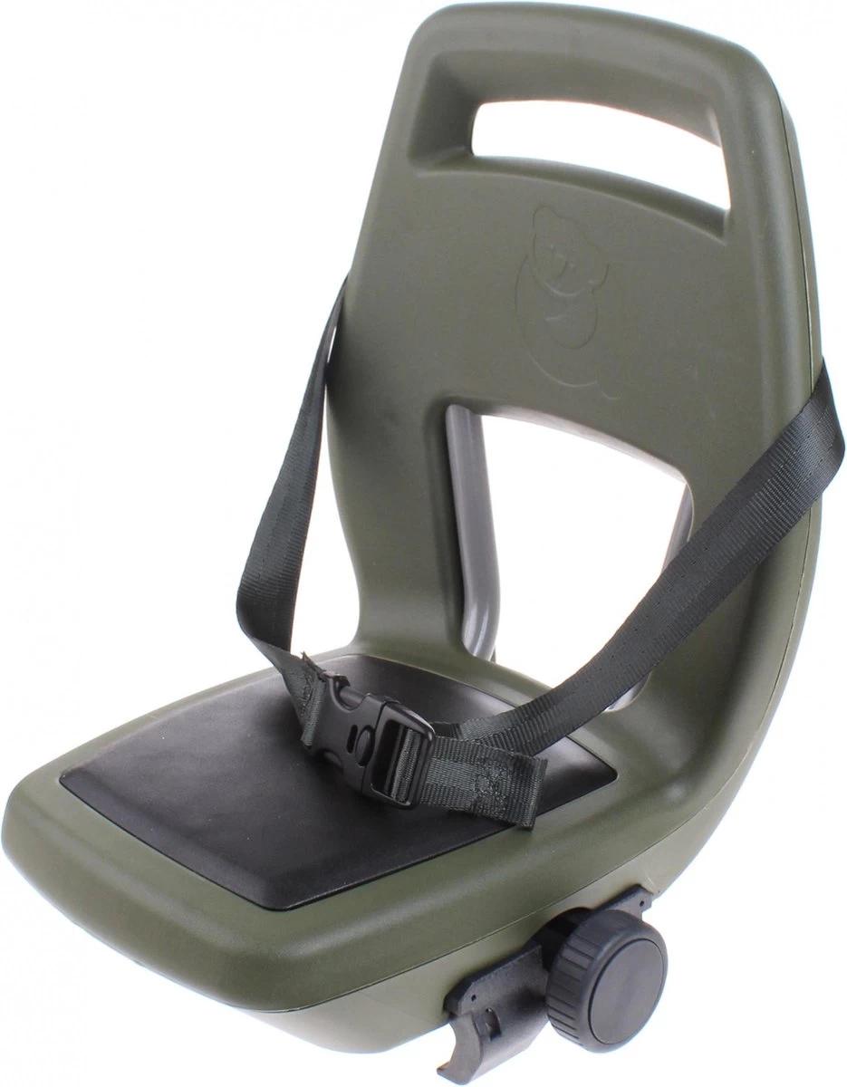 Qibbel 6+ Junior Fietsstoeltje Achter - Legergroen Met Zwart Kussentje 1 Qibbel 6+ Junior Fietsstoeltje Achter - Legergroen Met Zwart Kussentje