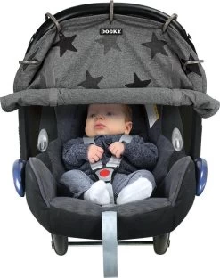 Dooky Universal Cover Zonnescherm Kinderwagen - Grey Stars -Kinderwagens Winkel 950x1200 1