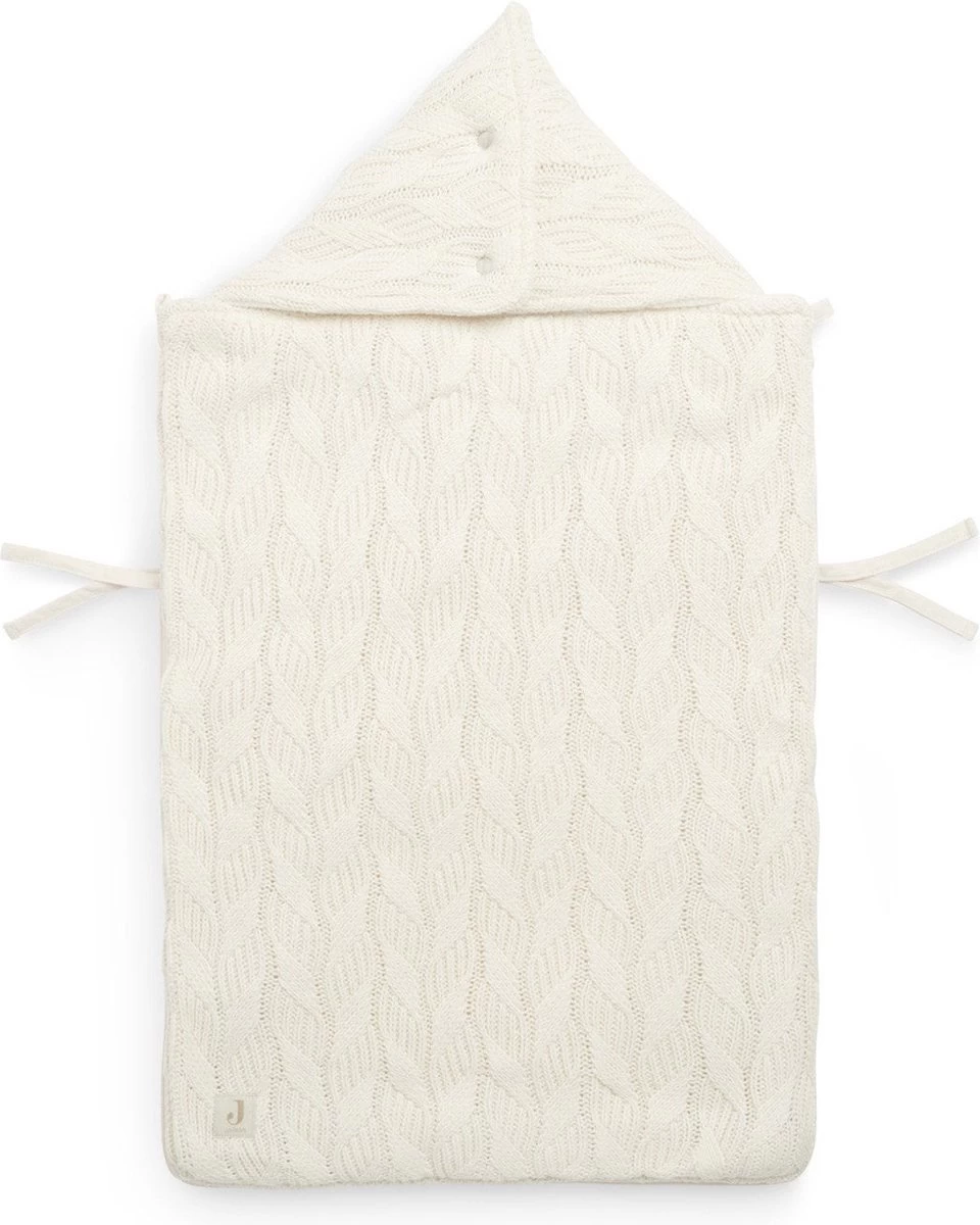 Jollein Voetenzak Voor Autostoel & Kinderwagen - Spring Knit - Ivory 1 Jollein Voetenzak Voor Autostoel & Kinderwagen - Spring Knit - Ivory
