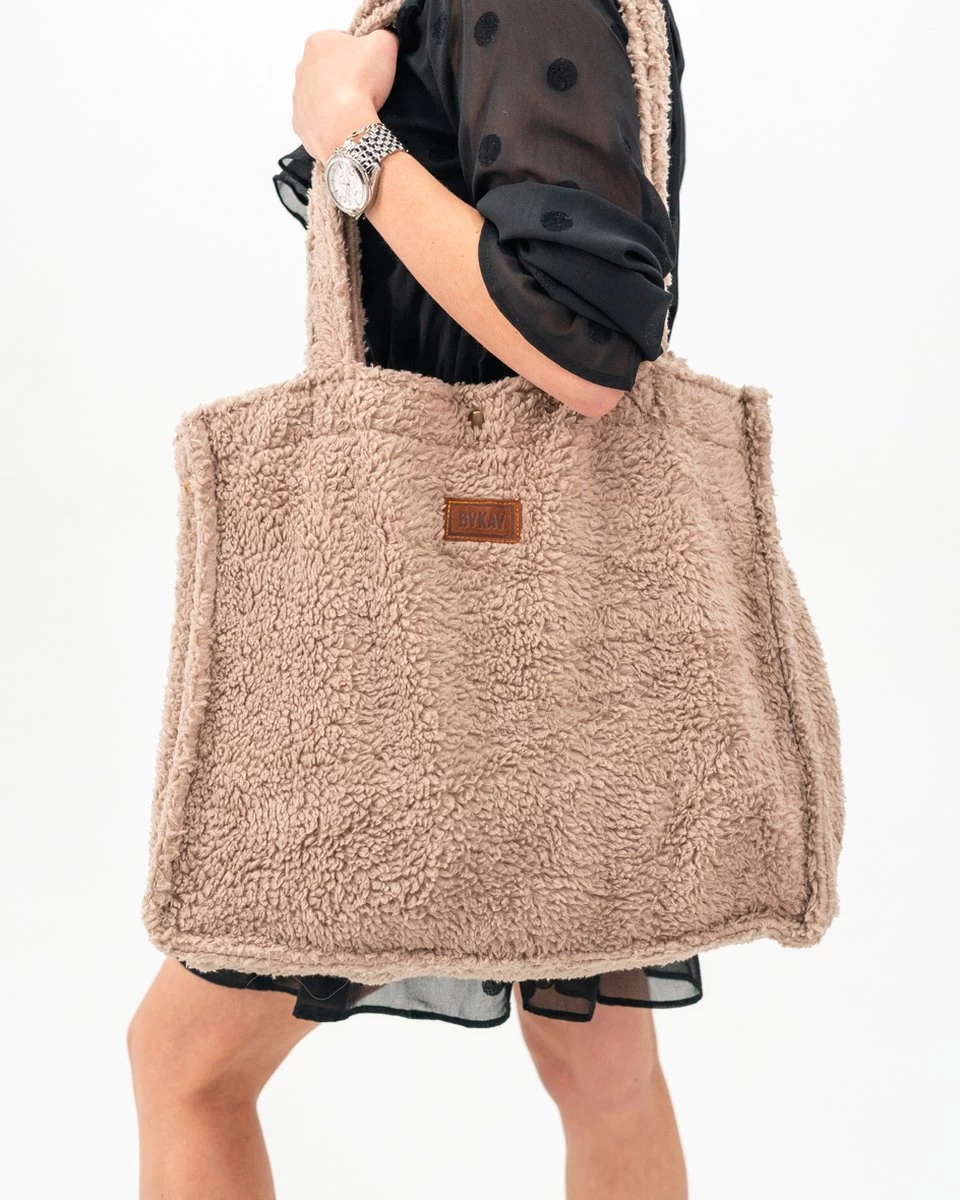 ByKay - Mom Bag - Draagzak - Teddy - Taupe - Organic 4 ByKay - Mom Bag - Draagzak - Teddy - Taupe - Organic - Afbeelding 4