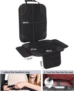 Nixnix - Autostoelhoes - Autostoelbeschermer - Autostoel Beschermer - Zwart - Bescherm Mat - Kinderen -Kinderwagens Winkel 977x1200