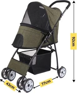 Merkloos Homezie Hondenbuggy | Huisdieren Tot 15 Kg | 4-wieler | Hondenbuggy Inklapbare | Katten Buggy | Buggy | Huisdieren Buggy -Kinderwagens Winkel 993x1200 1